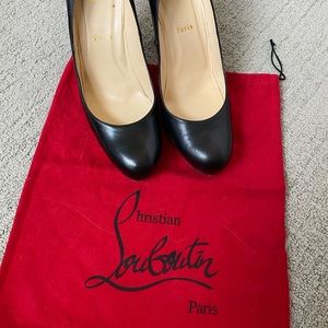 Black Christian Louboutin Leather Heels AND Bag
